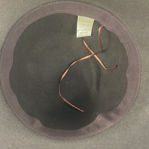 100% wool deep olive green wide brim hat women one size - Picture 7 of 8